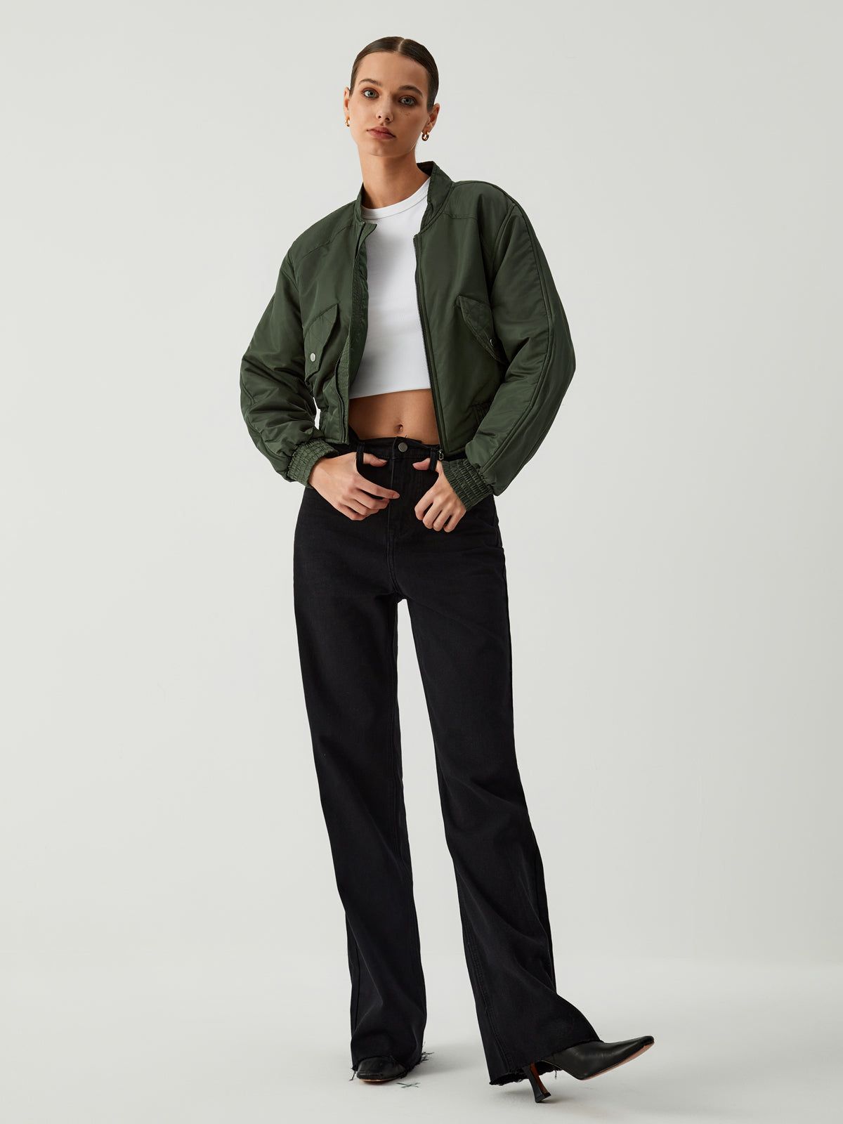 Spark The Passion Crop Bomber Jacket sold by COMMENSE product image thumbnail 3