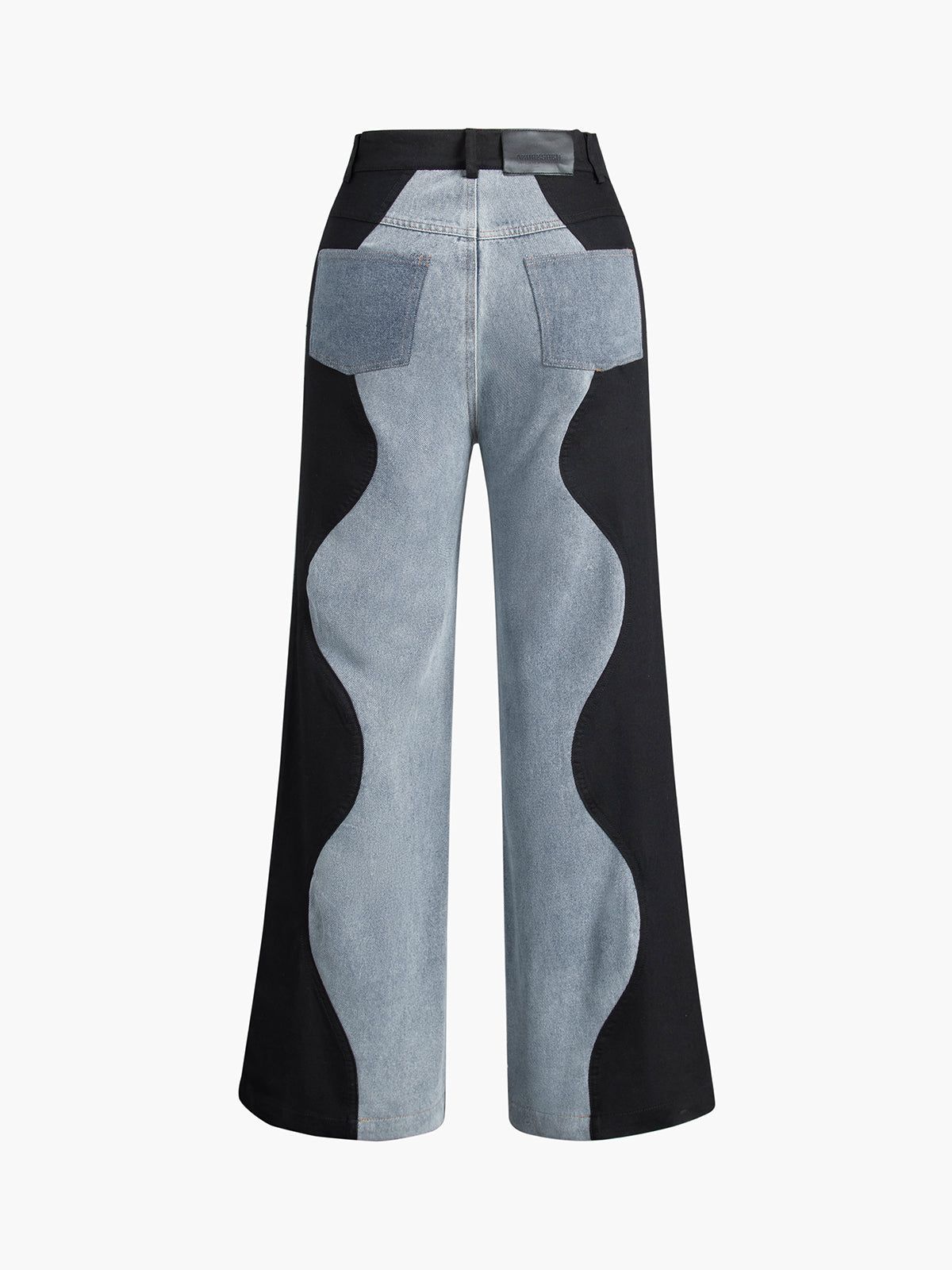 Wavy Patchwork Wide Leg Jeans sold by COMMENSE product image thumbnail 3