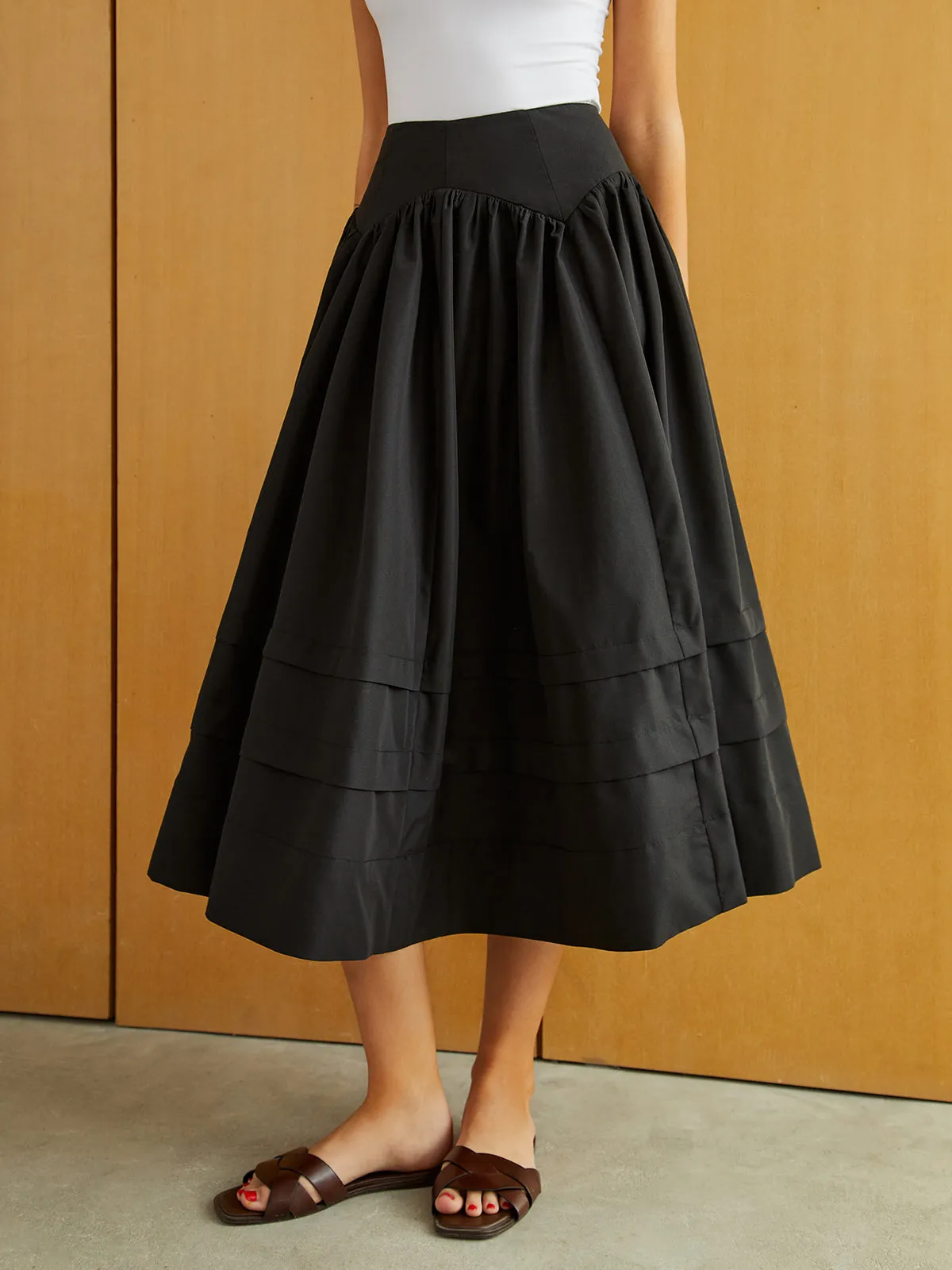 Cotton Blends Midi Skirt sold by COMMENSE product image thumbnail 3