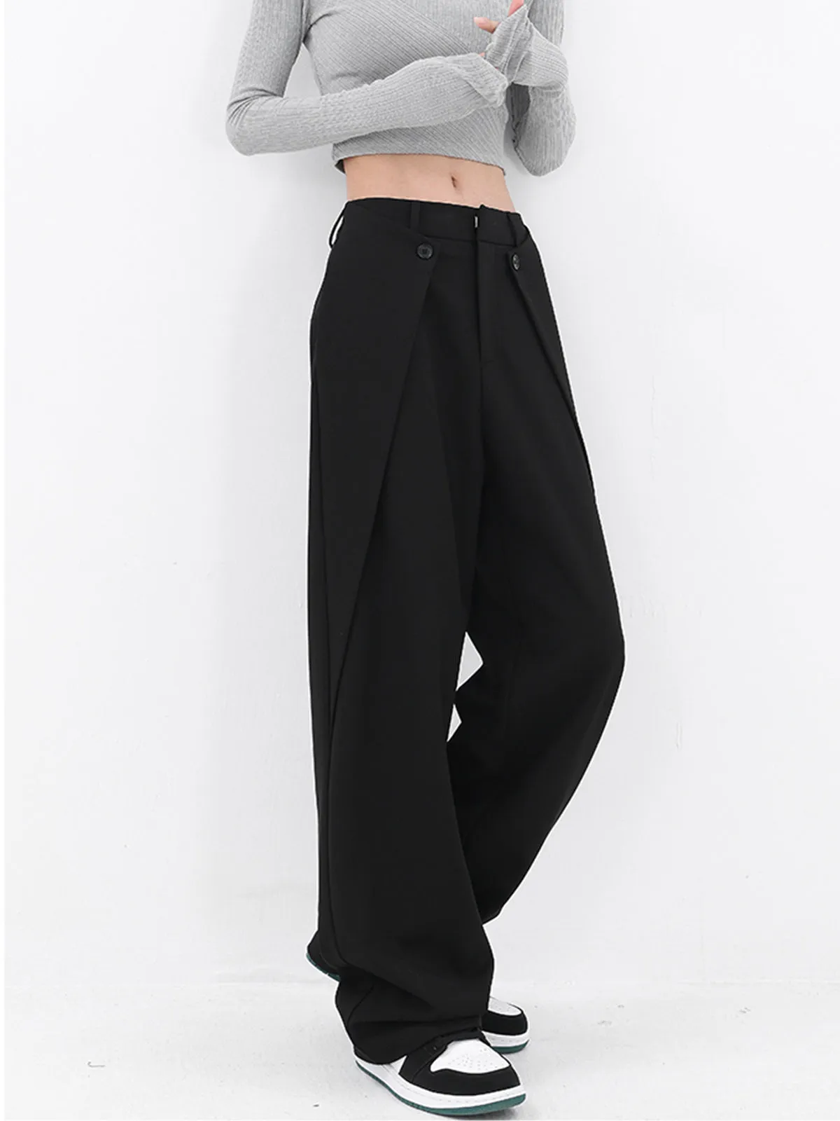 Solid Wide Leg Pants sold by COMMENSE product image thumbnail 2