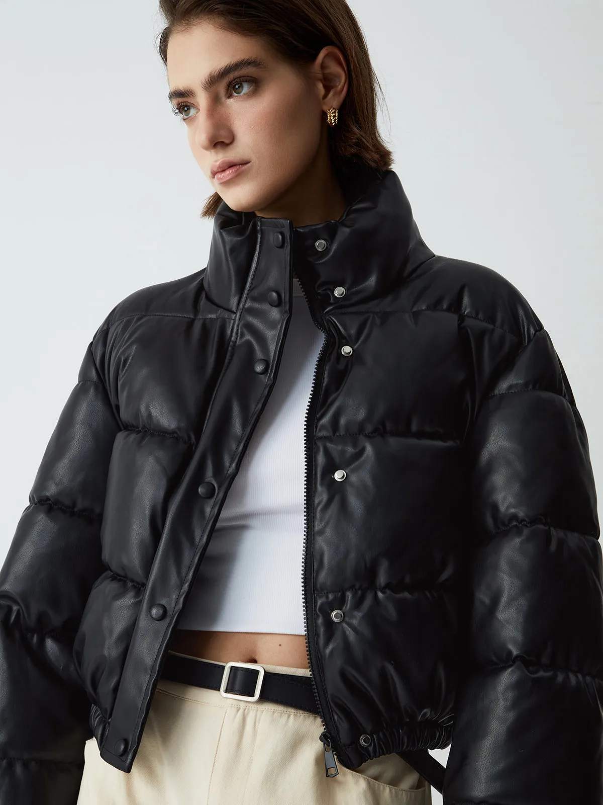 Stand Collar Quilted Puffer Coat sold by COMMENSE product image thumbnail 2