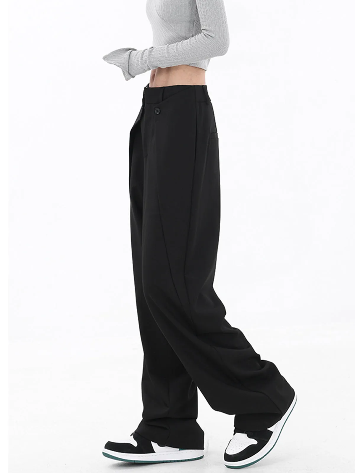 Solid Wide Leg Pants sold by COMMENSE product image thumbnail 3