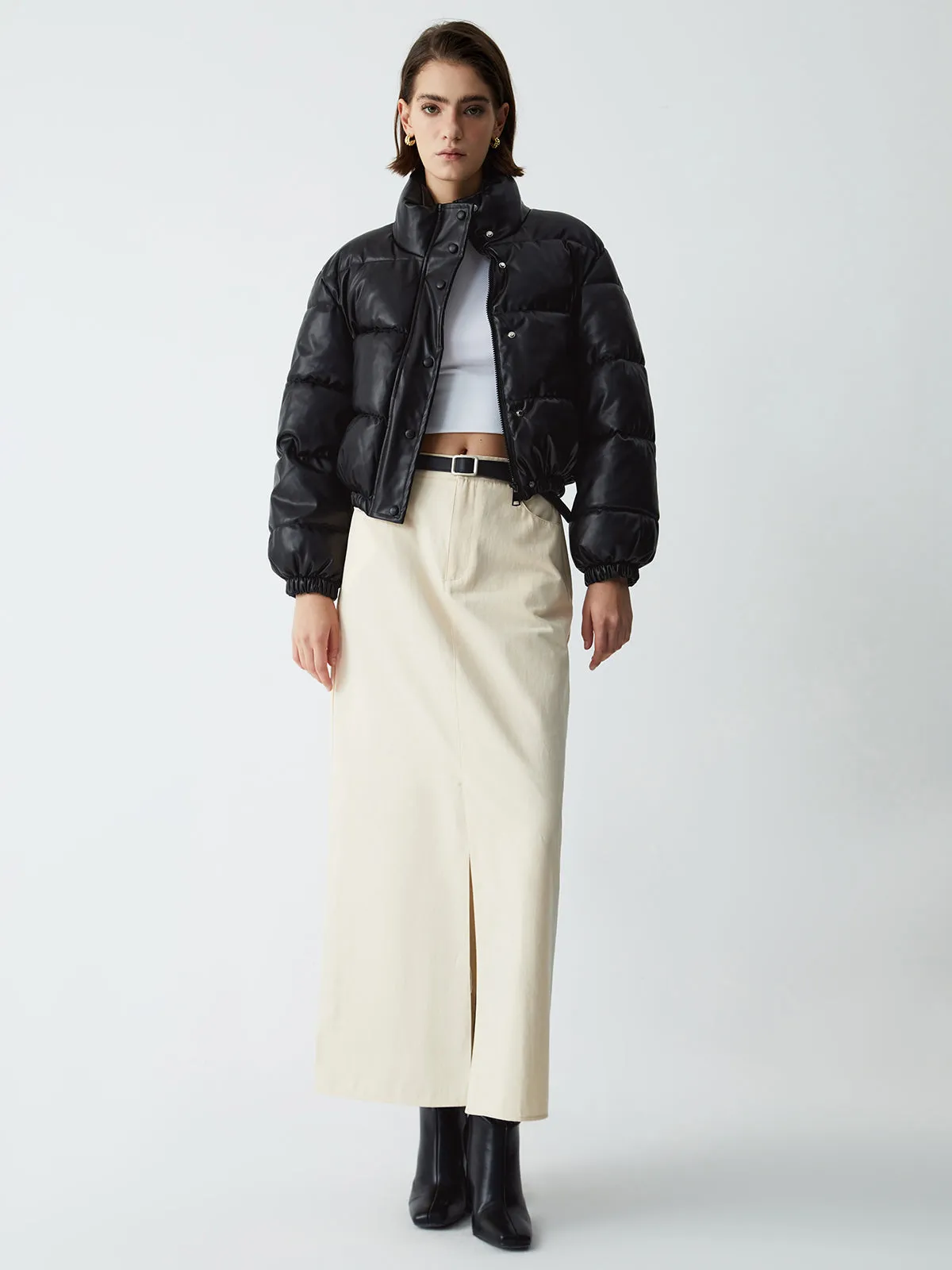 Stand Collar Quilted Puffer Coat sold by COMMENSE product image thumbnail 3