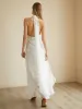 Rosette Halter Long Dress sold by COMMENSE