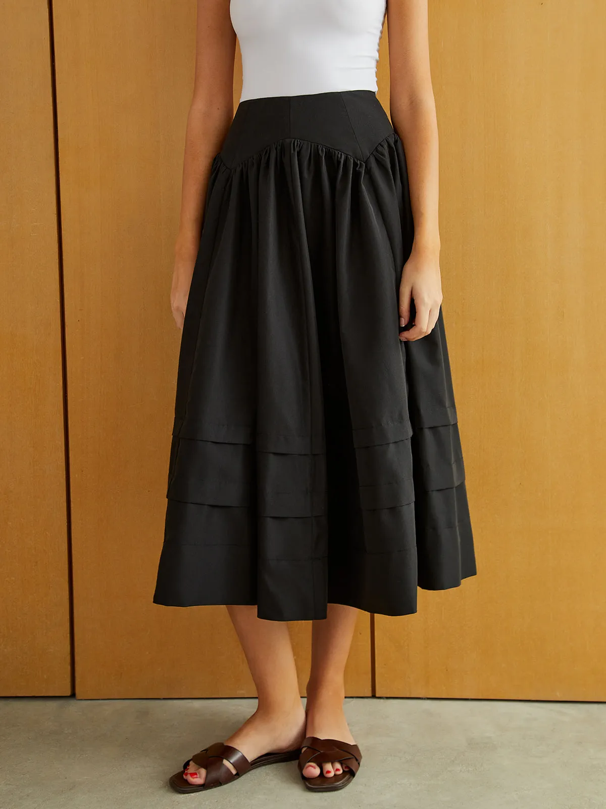 Cotton Blends Midi Skirt sold by COMMENSE product image thumbnail 2