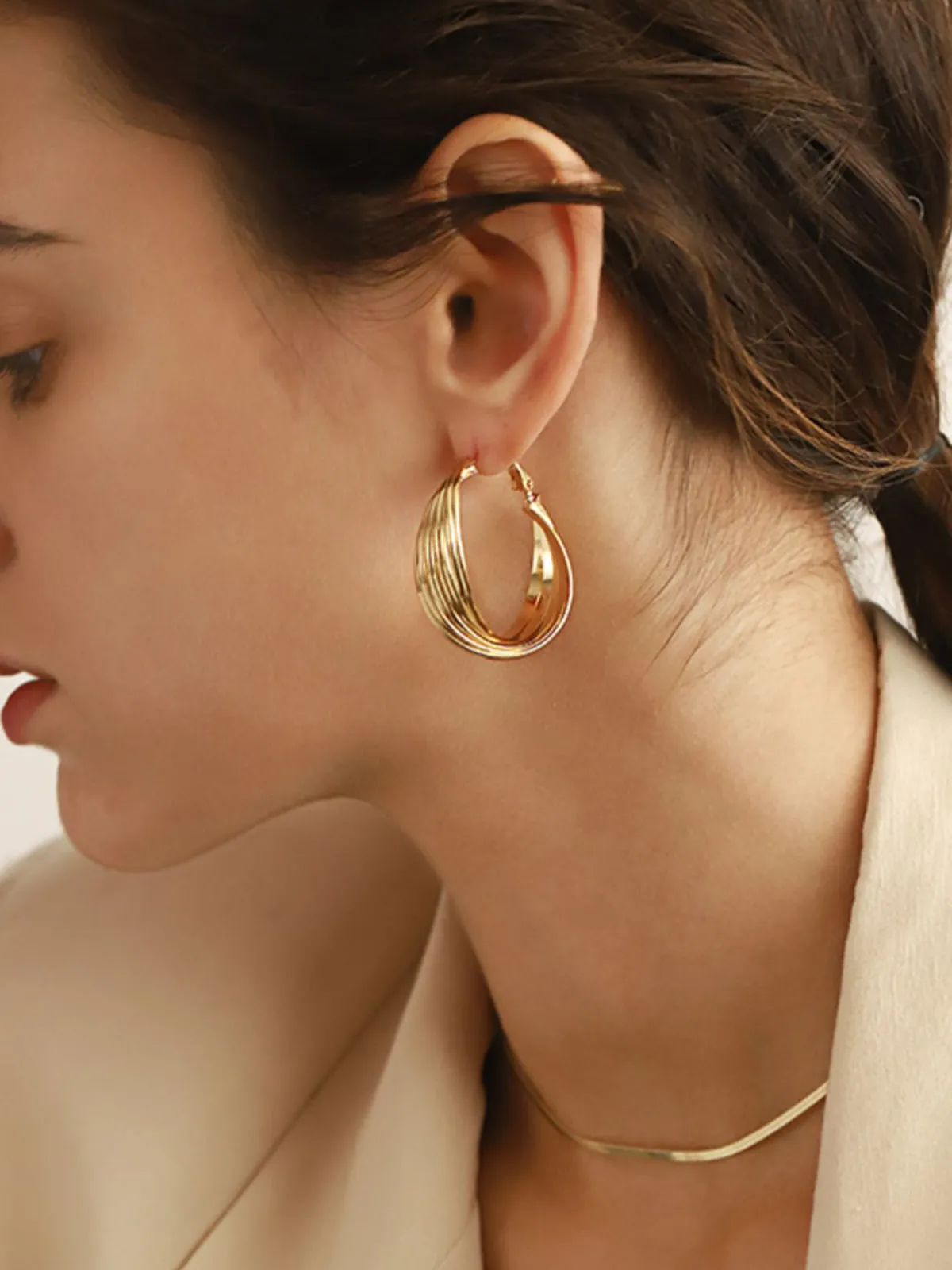 Geometric Metallic Earrings sold by COMMENSE product image thumbnail 2