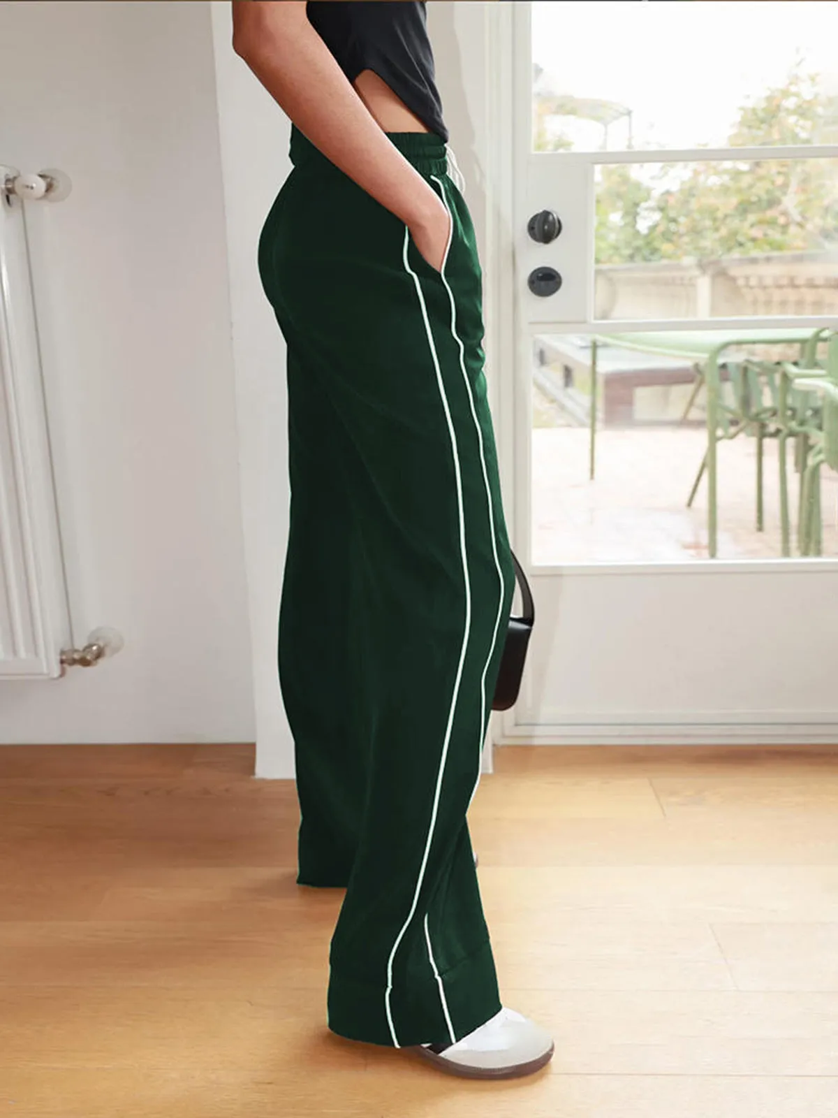 Contrast Piping Drawstring Pants sold by COMMENSE product image thumbnail 3