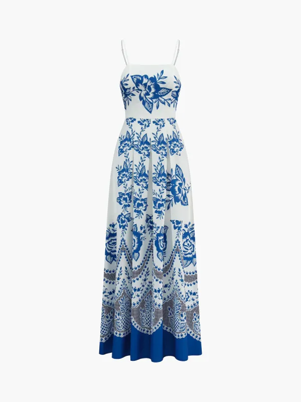 Ocean Bloom Floral Print Cami Dress sold by COMMENSE
