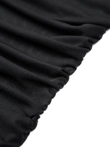 Patchwork Mesh Slit Long Dress sold by COMMENSE