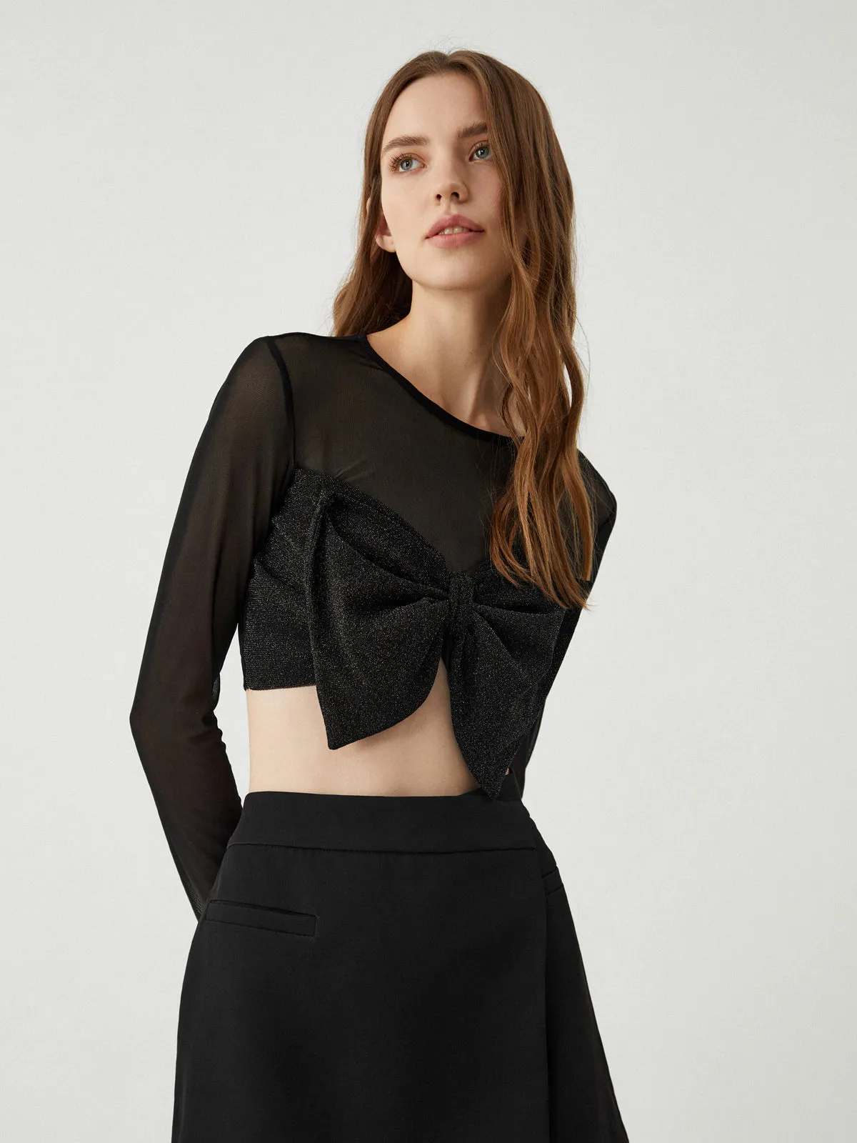 Bow Tie Long Sleeve Top sold by COMMENSE product image thumbnail 3