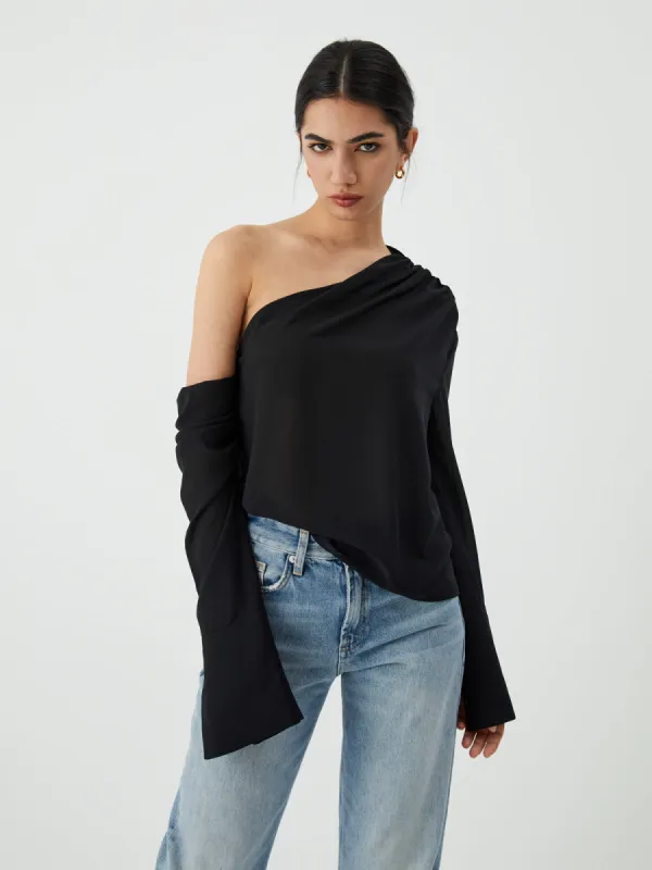 Asymmetric One Shoulder Off Blouse sold by COMMENSE