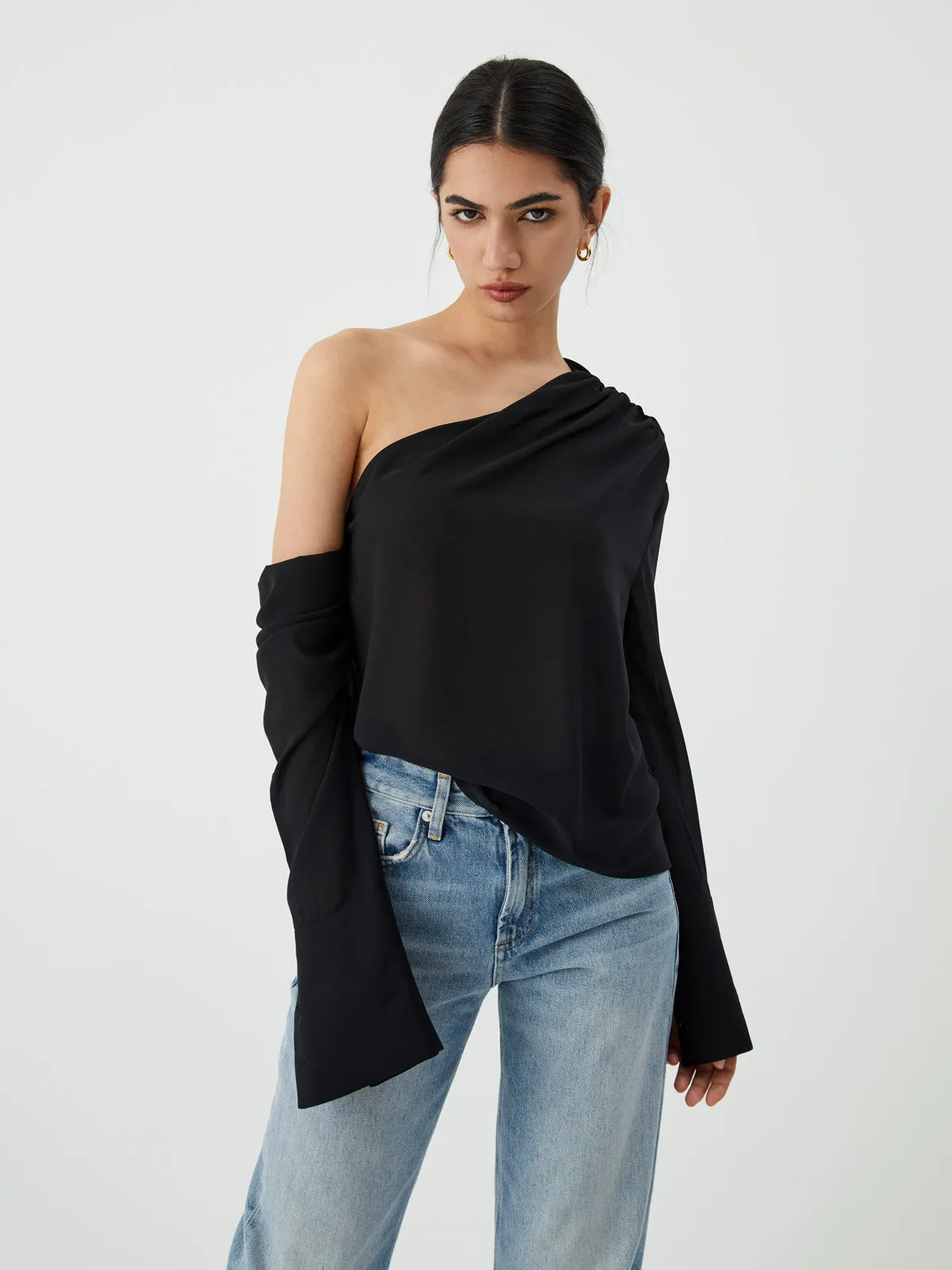 Asymmetric One Shoulder Off Blouse sold by COMMENSE