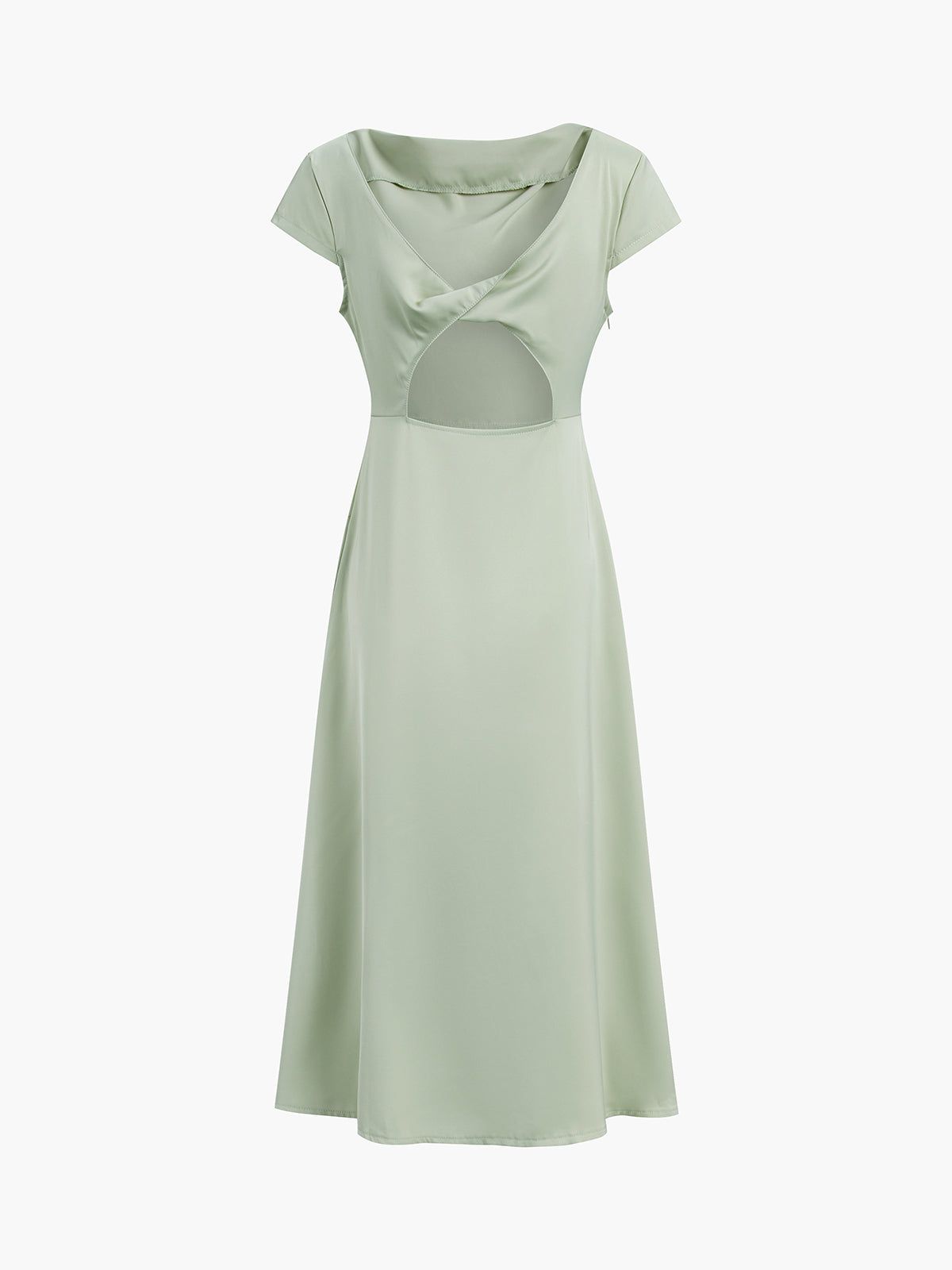 Boat Neck Cap Sleeve Midi Dress sold by COMMENSE product image thumbnail 4