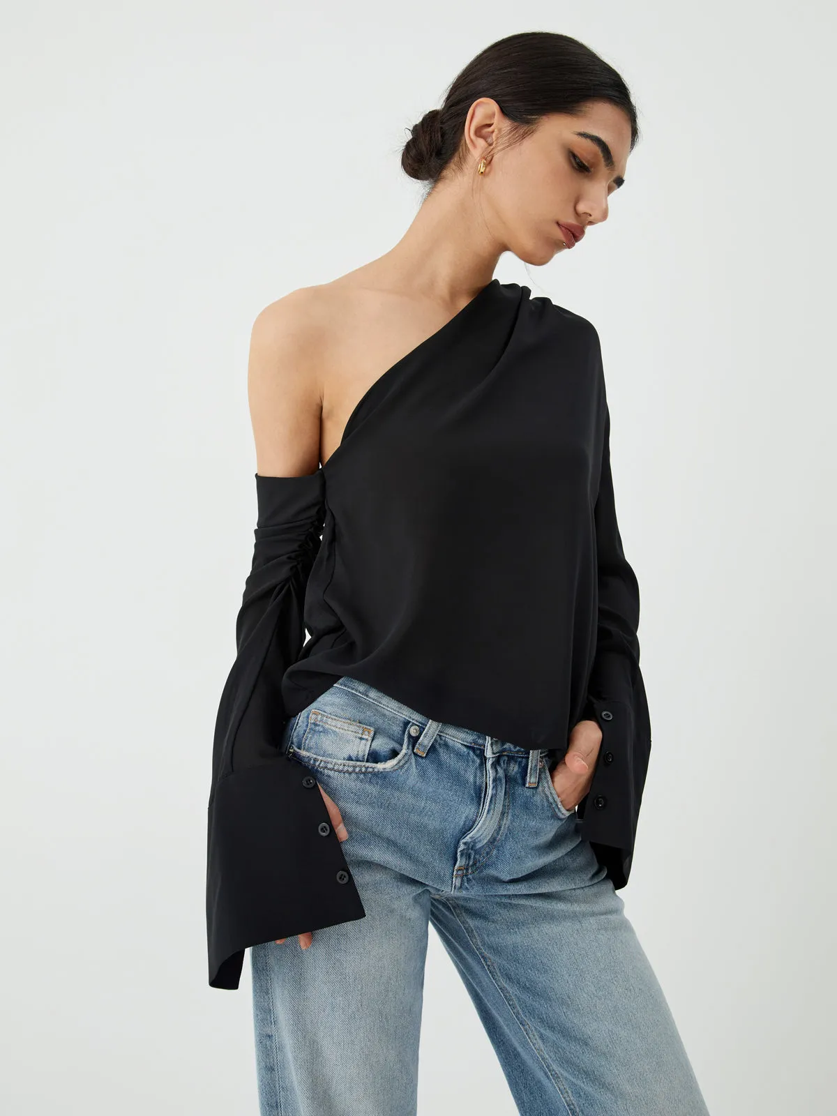 Asymmetric One Shoulder Off Blouse sold by COMMENSE product image thumbnail 2