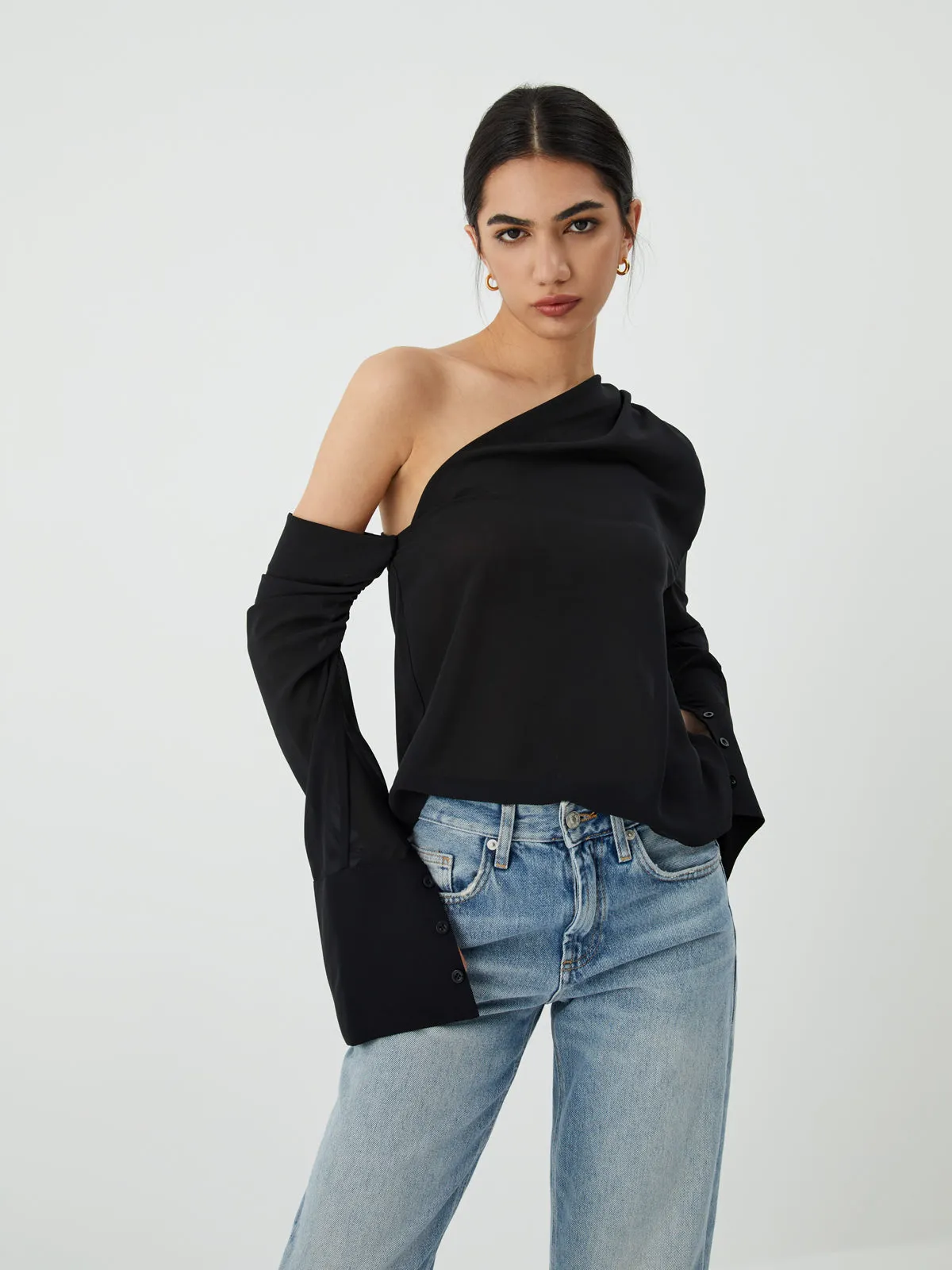 Asymmetric One Shoulder Off Blouse sold by COMMENSE product image thumbnail 3
