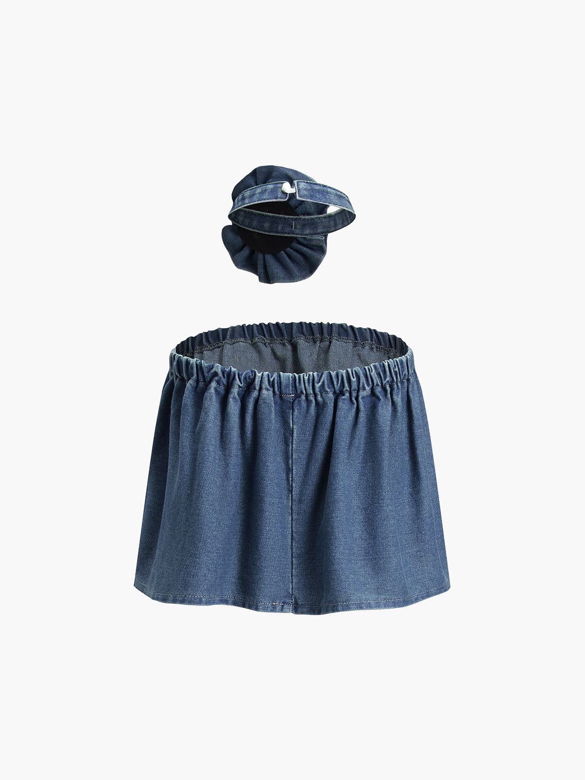 Rosette Denim Crop Tube Top sold by COMMENSE product image thumbnail 3