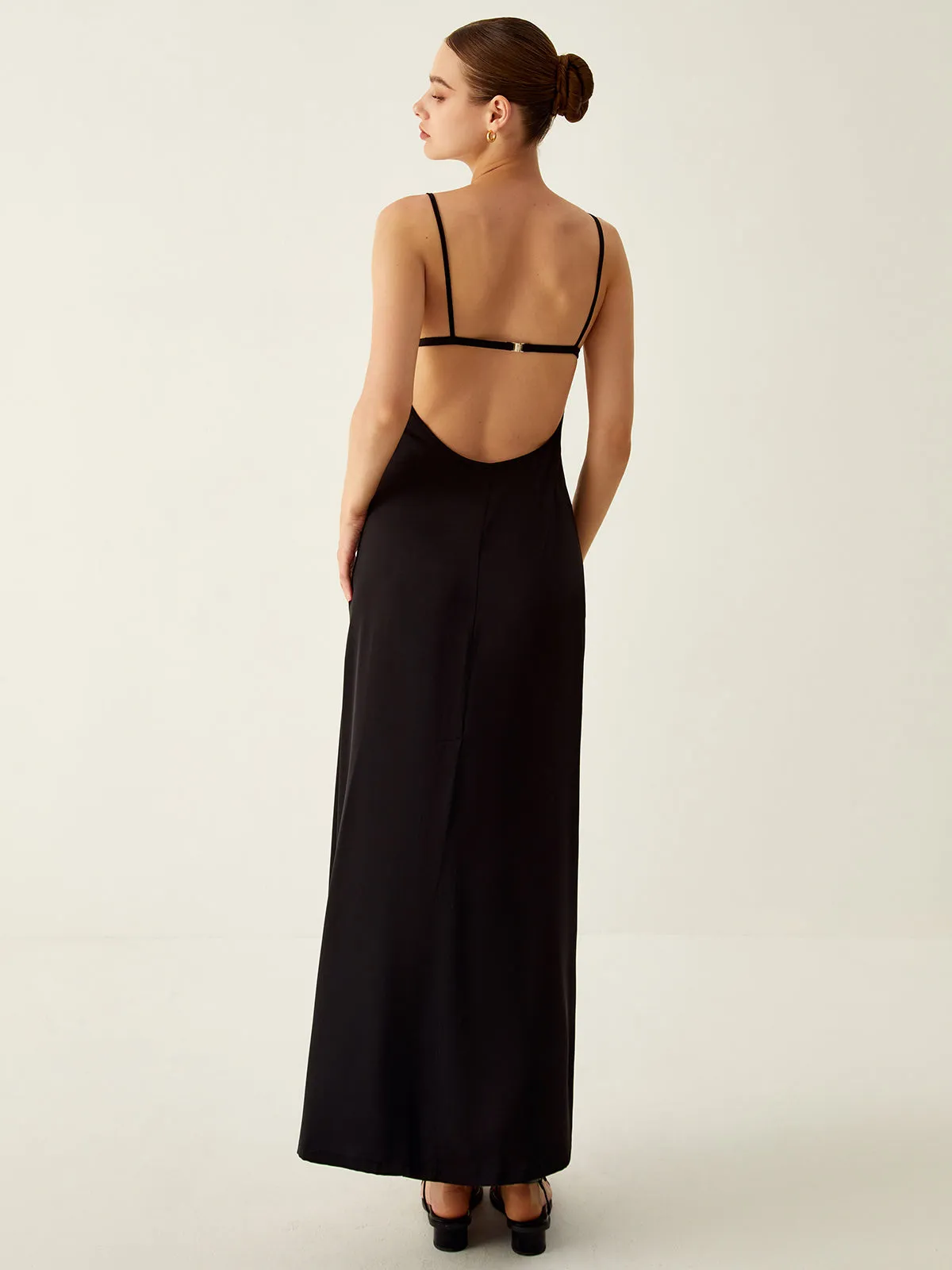 Solid Backless Long Knit Dress sold by COMMENSE