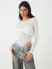 Sheer Patchwork Long Sleeve Bodysuit sold by COMMENSE