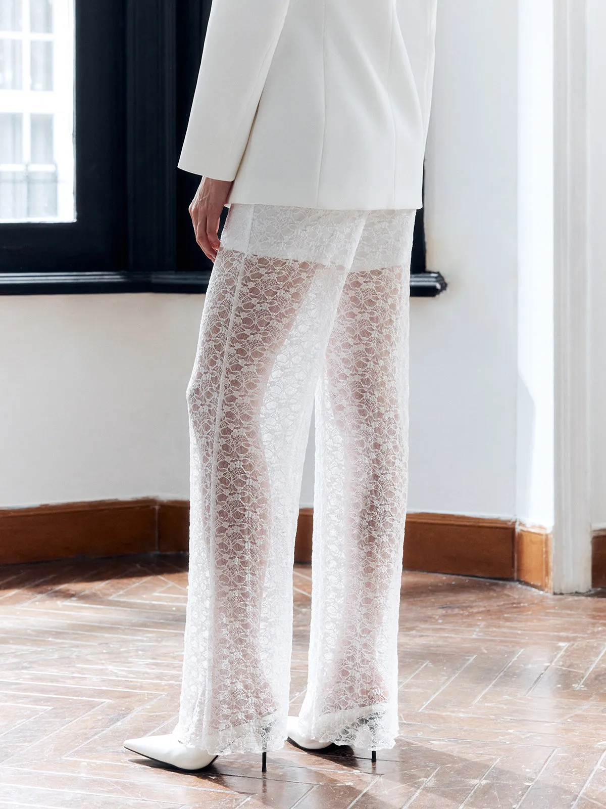 Solid Sheer Lace Pants sold by COMMENSE product image thumbnail 2