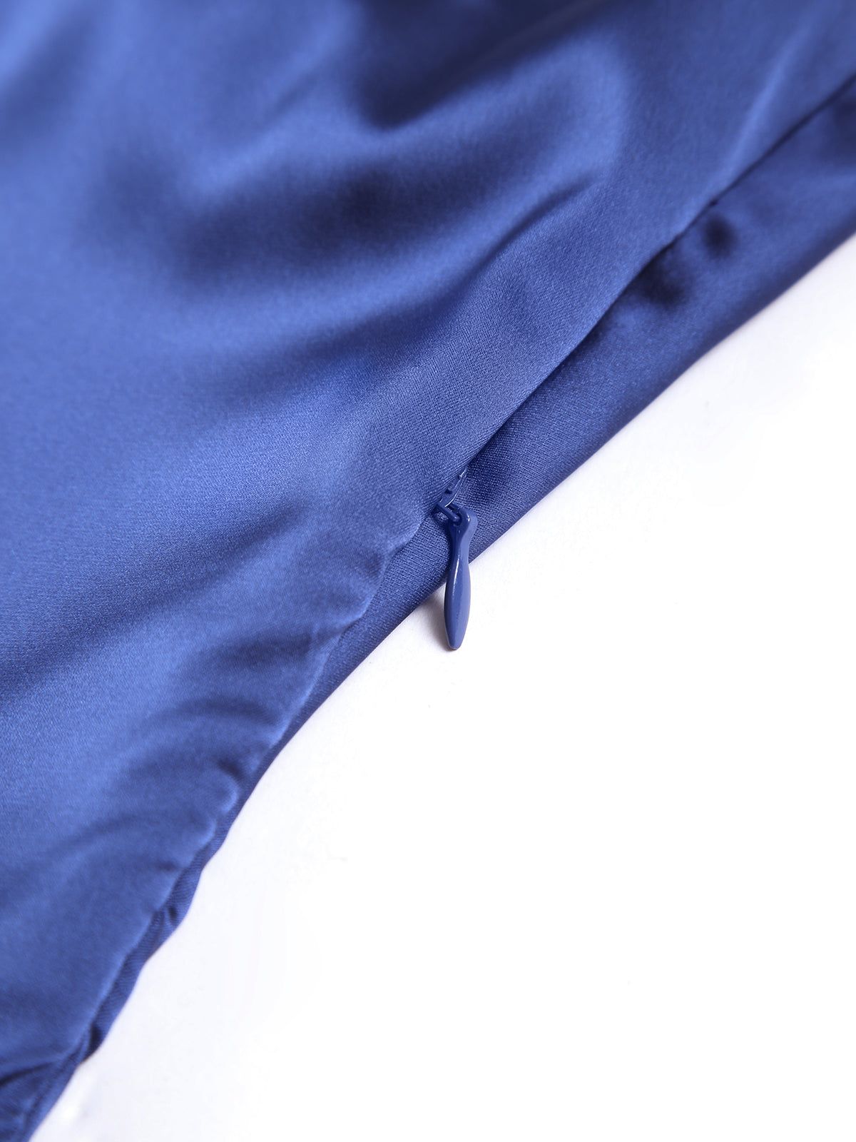 Coastal Beauty Satin Tube Zippered Midi Dress sold by COMMENSE product image thumbnail 3