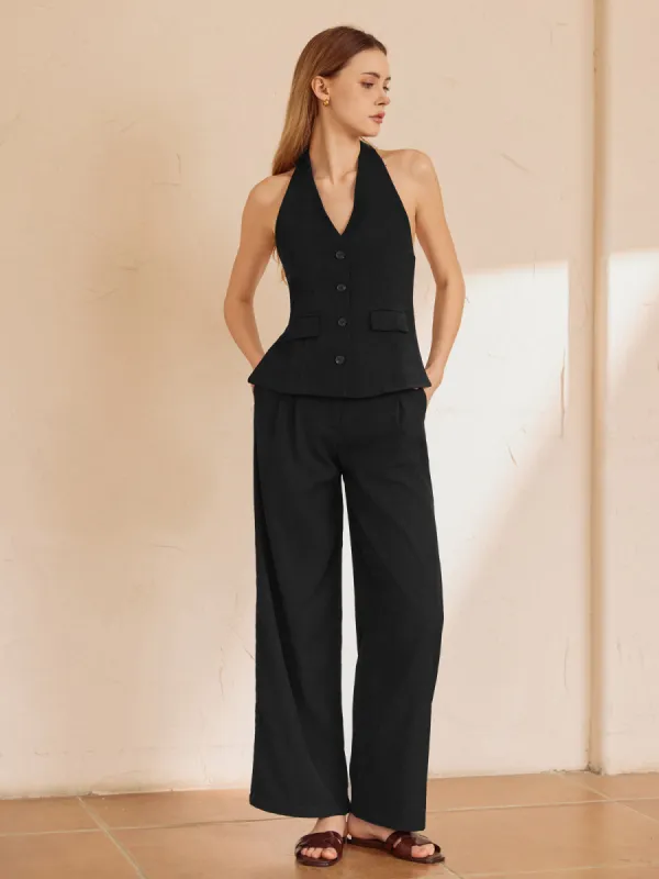 Minimalism Tailored Straight Leg Pants sold by COMMENSE