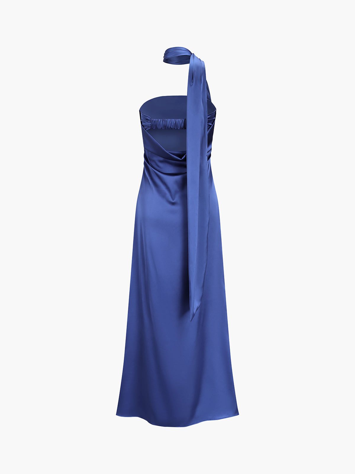Coastal Beauty Satin Tube Zippered Midi Dress sold by COMMENSE product image thumbnail 2