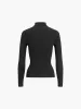Mock Neck Keyhole Long Sleeve Knit Top sold by COMMENSE