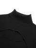 Mock Neck Keyhole Long Sleeve Knit Top sold by COMMENSE