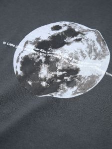 Moon Print Pocket Hoodie sold by COMMENSE