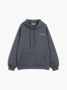 Moon Print Pocket Hoodie sold by COMMENSE