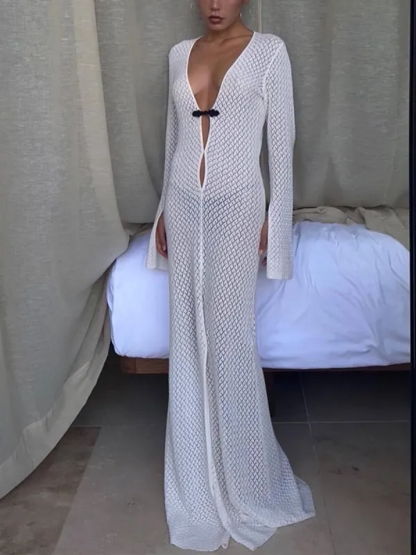 Knitted Cover Up Beach Dress sold by COMMENSE