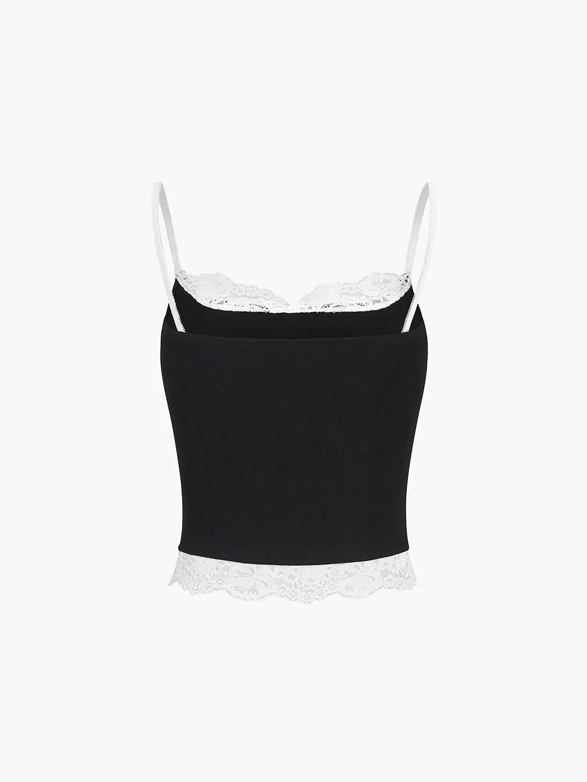Contrast Lace Trim Cami Top sold by COMMENSE product image thumbnail 2