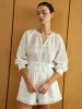 Daisy Trim Long Sleeve Blouse sold by COMMENSE