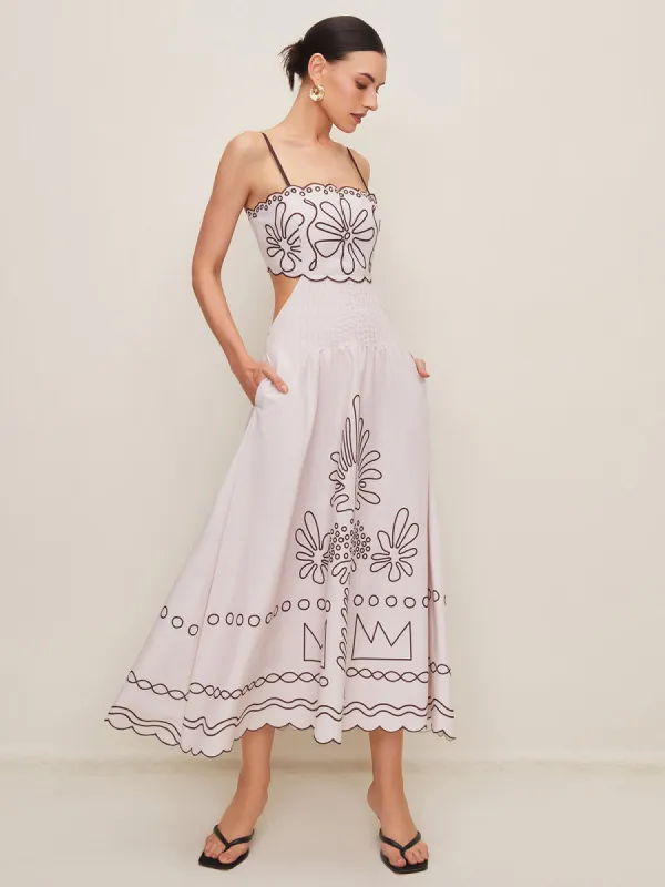 Print Pockets Cutout Dress sold by COMMENSE