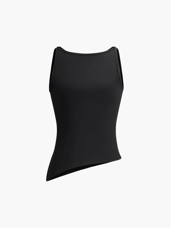 Asymmetrical Bow Decorated Tank Top sold by COMMENSE