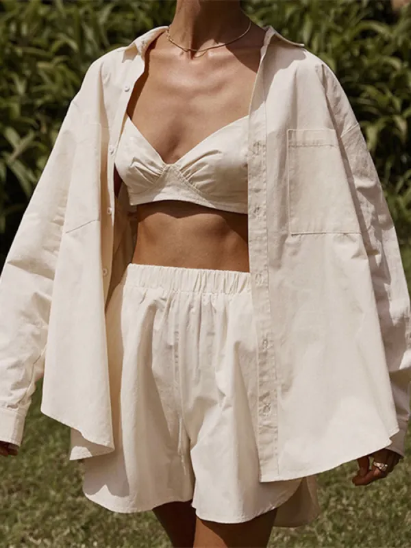 Utility Three Piece Shorts Set made by COMMENSE