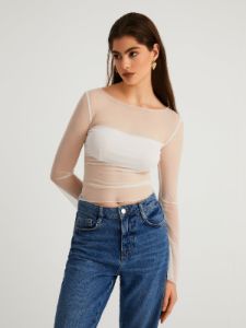 Combination Mesh Long Sleeve Shirt sold by COMMENSE