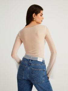 Combination Mesh Long Sleeve Shirt sold by COMMENSE