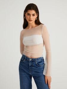 Combination Mesh Long Sleeve Shirt sold by COMMENSE