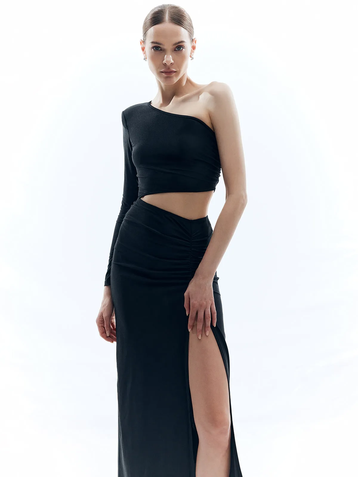 Asymmetrical Cut-Out Split Dress sold by COMMENSE product image thumbnail 5