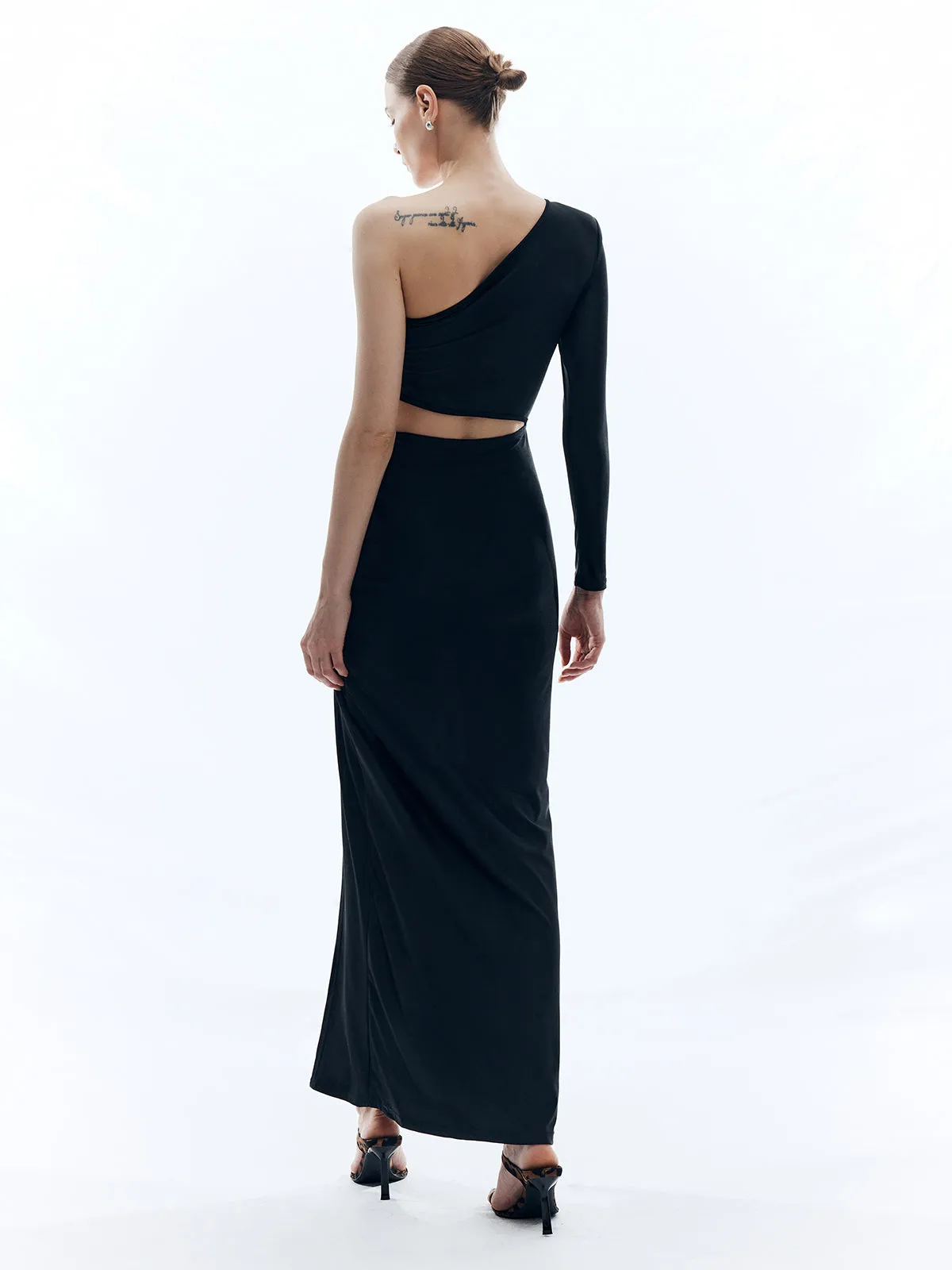 Asymmetrical Cut-Out Split Dress sold by COMMENSE product image thumbnail 2