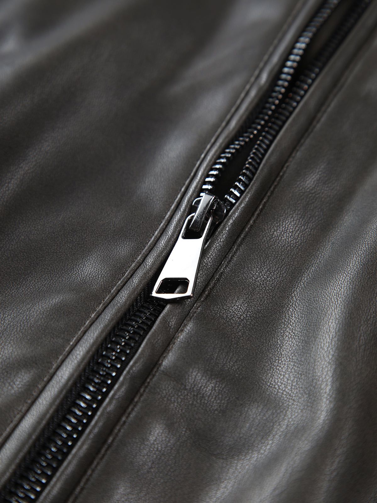 Faux Leather Bomber Jacket sold by COMMENSE product image thumbnail 4