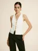 Elegant Lace Up Sleeveless Blouse sold by COMMENSE