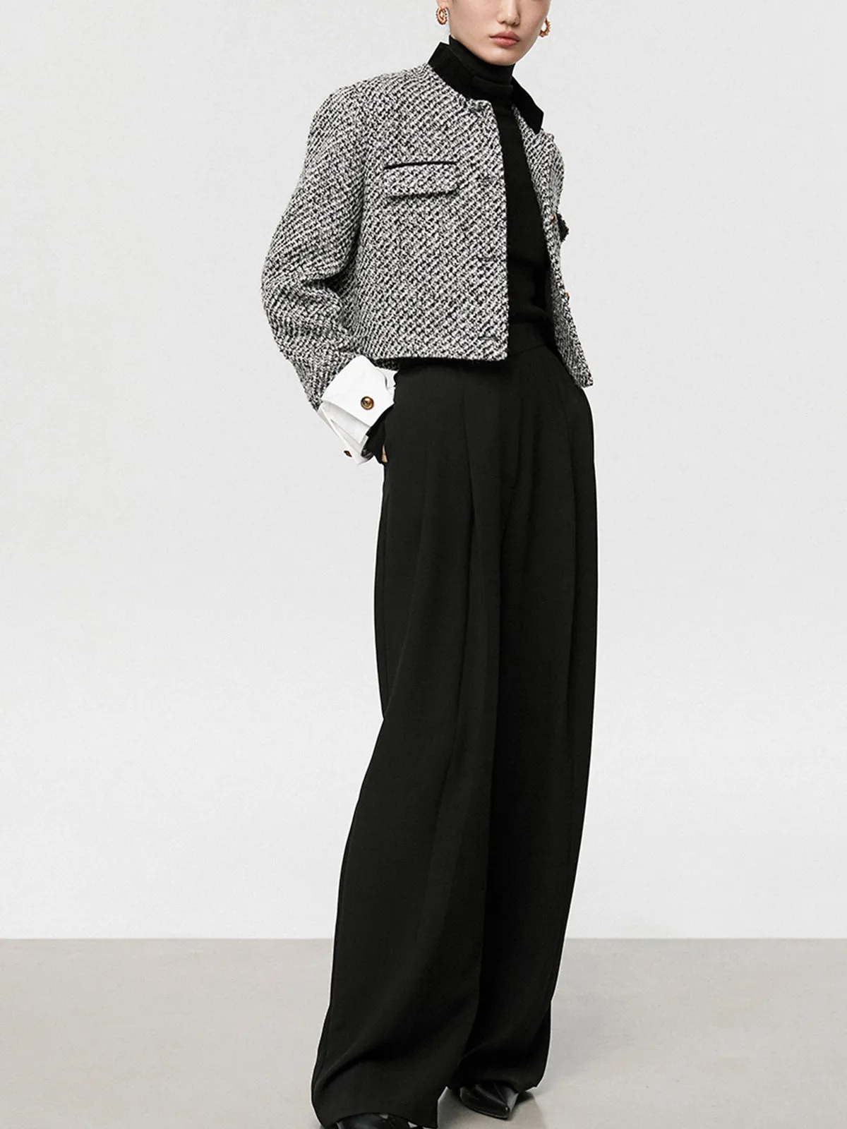 Tweed Boucle Crop Blazer sold by COMMENSE product image thumbnail 3