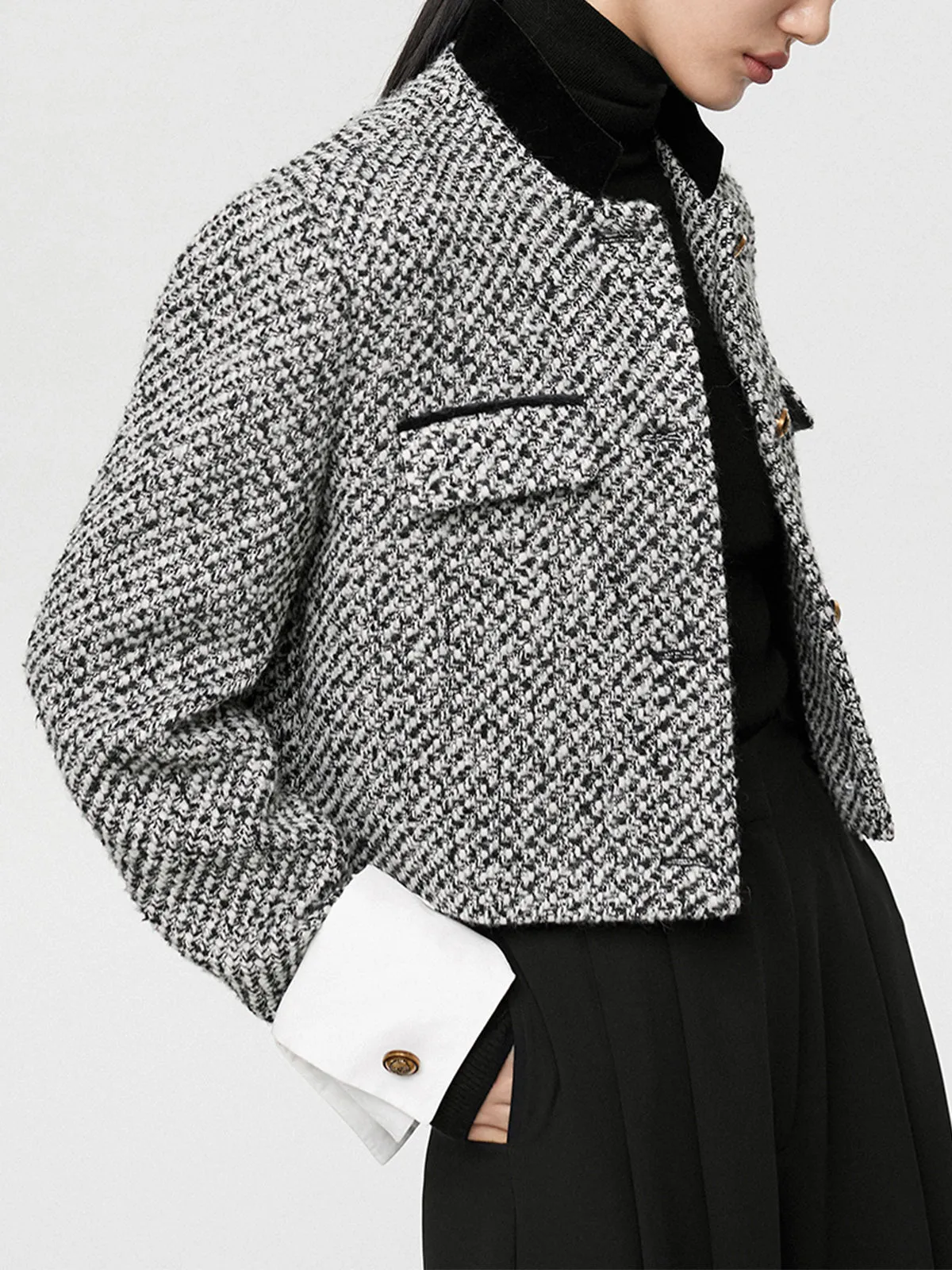 Tweed Boucle Crop Blazer sold by COMMENSE product image thumbnail 2