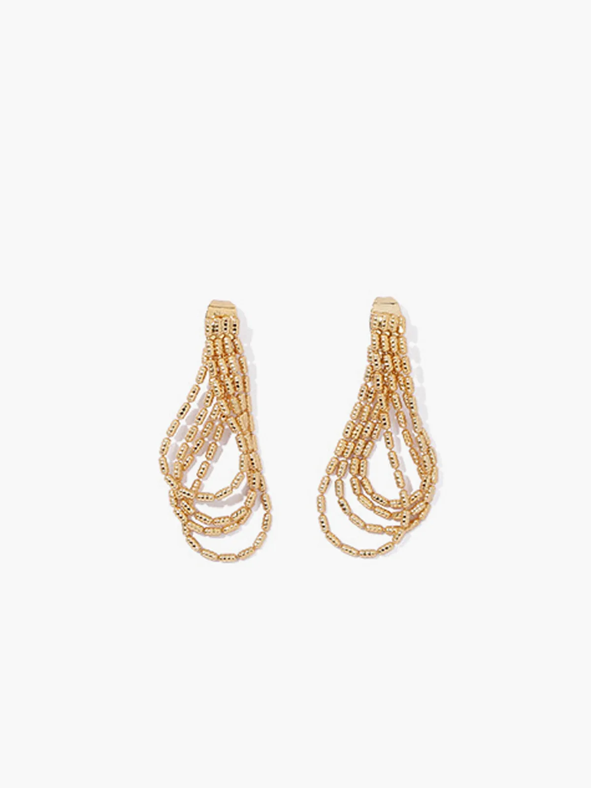 Golden Tassel Chain Drop Earrings sold by COMMENSE product image thumbnail 2