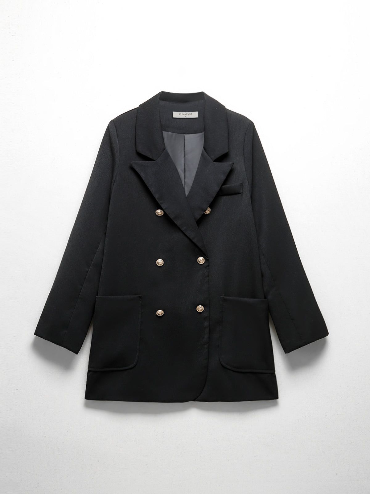 Double Breasted Double Pockets Structured Blazer sold by COMMENSE