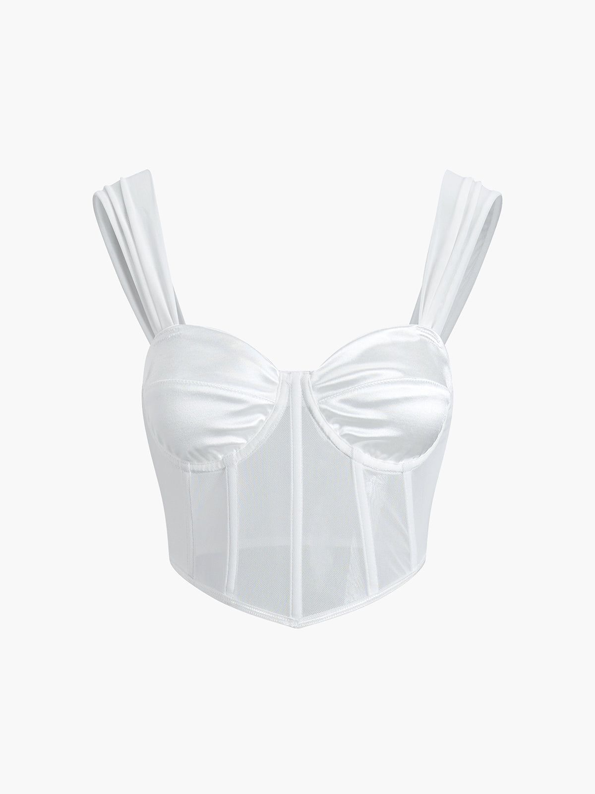 Satin Mesh Corset Top sold by COMMENSE