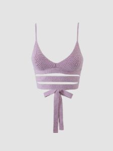 Adjustable Strap Tie Back Crop Cami Top sold by COMMENSE