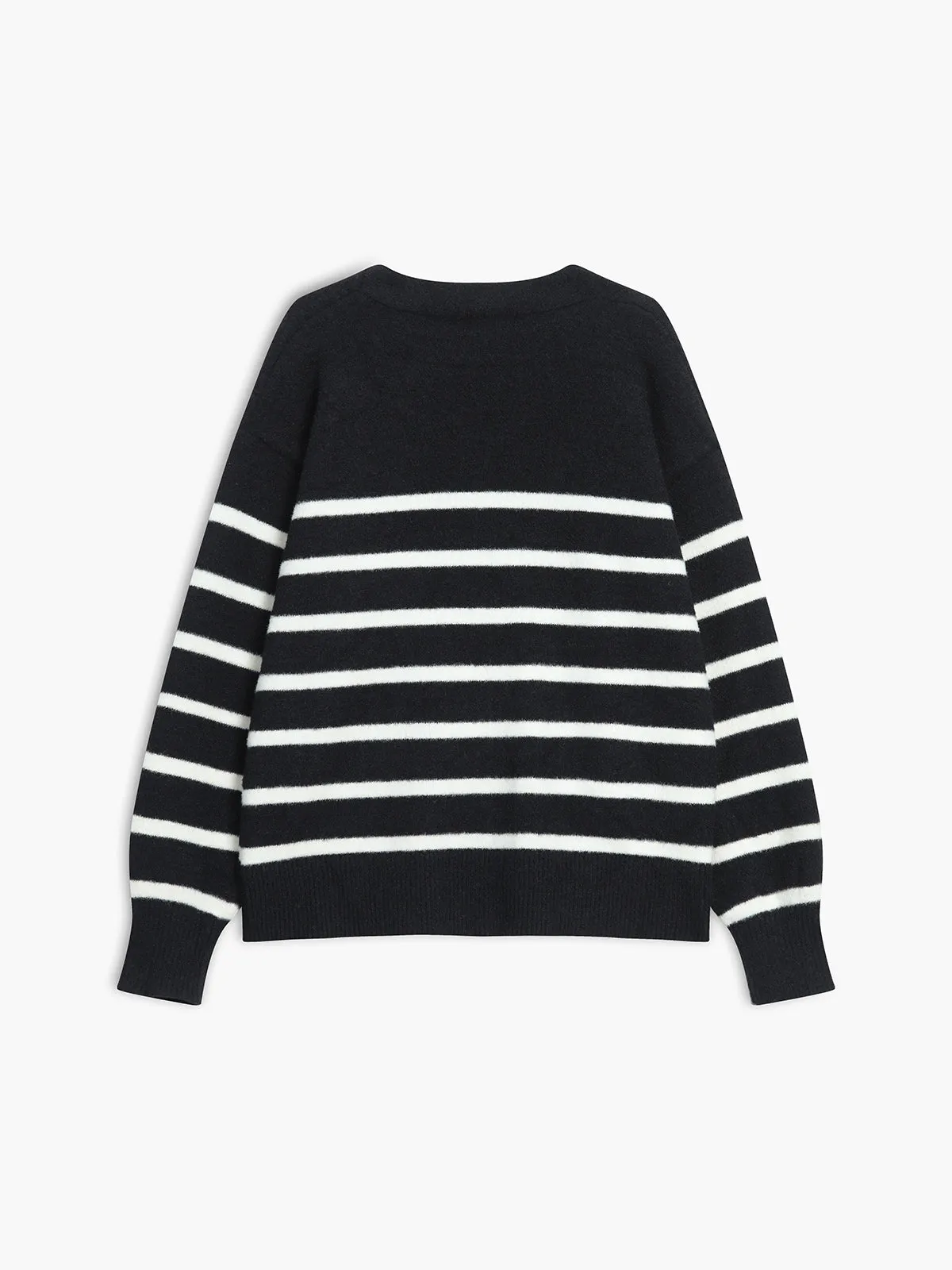 Stripe Fuzzy Cardigan sold by COMMENSE product image thumbnail 2